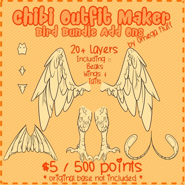 Chibi Outfit Maker Bird Bundle Add Ons