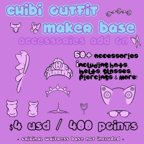 Waitress Chibi Outfit Maker ACCESSORY Add On