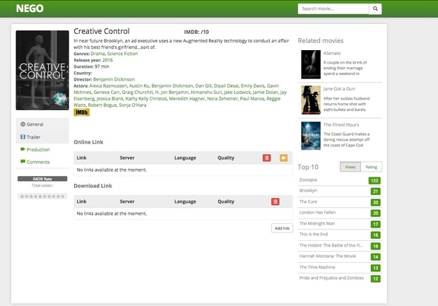 Movie Theme: Nego theme wordpress Automated import from tmdb !!