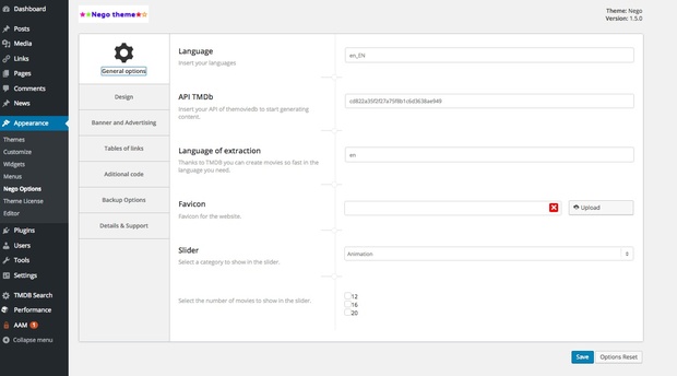 Movie Theme: Nego theme wordpress Automated import from tmdb !!