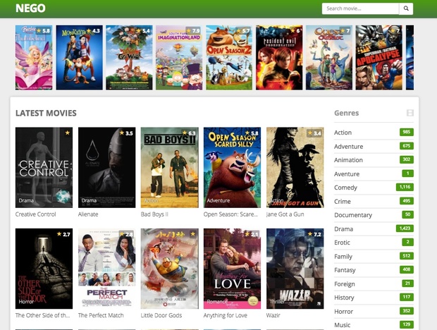 Movie Theme: Nego theme wordpress Automated import from tmdb !!