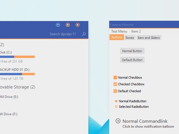 Simplify 10 Orange Blue - Windows 10 Theme