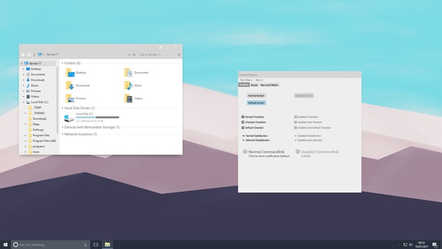 Simplify 10 Light Blue - Windows 10 Theme