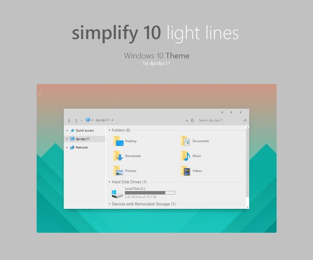 Simplify 10 Light Lines - Windows 10 Theme