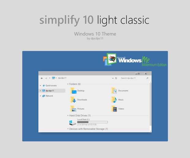 Simplify 10 Light Classic - Windows 10 Theme