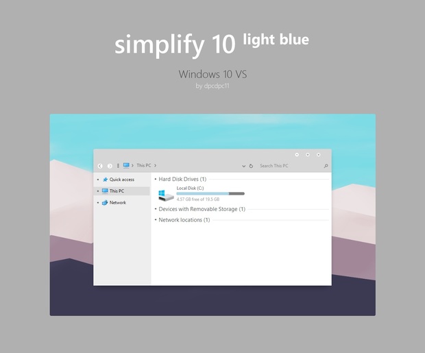 Simplify 10 Light Blue - Windows 10 Theme