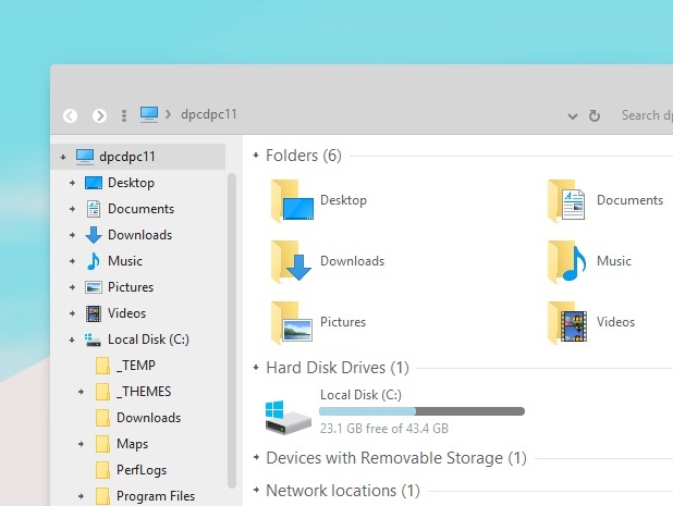 Simplify 10 Light Blue - Windows 10 Theme