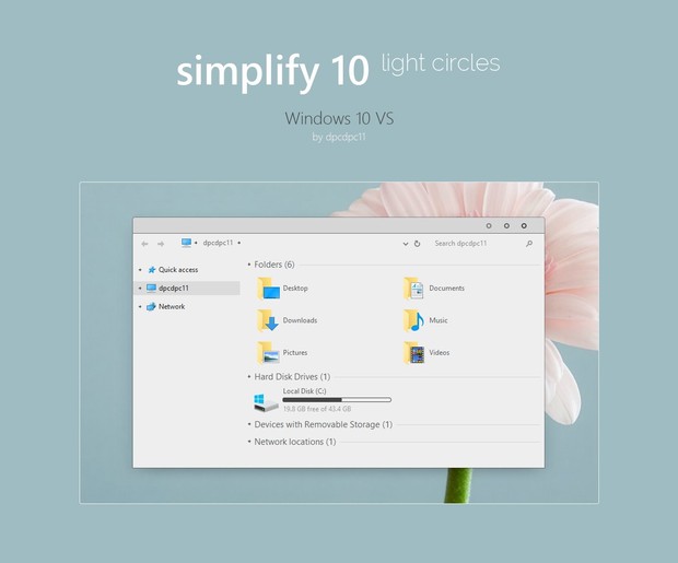 Simplify 10 Light Circles - Windows 10 Theme