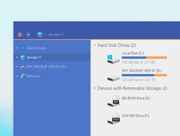 Simplify 10 Orange Blue - Windows 10 Theme