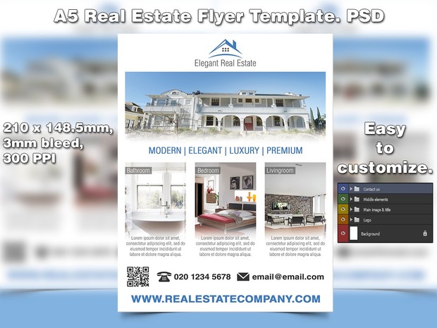 Elegant Real Estate Flyer Template (PSD)