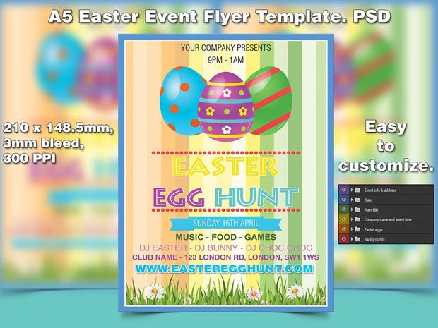 Easter Egg Hunt Flyer Template (PSD)