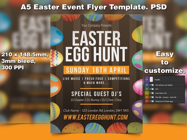 Easter Egg Hunt Flyer Template (PSD)