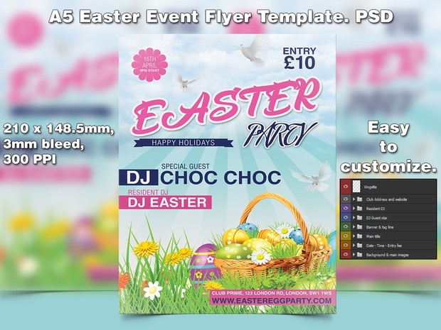 Easter Egg Hunt Flyer Template (PSD)