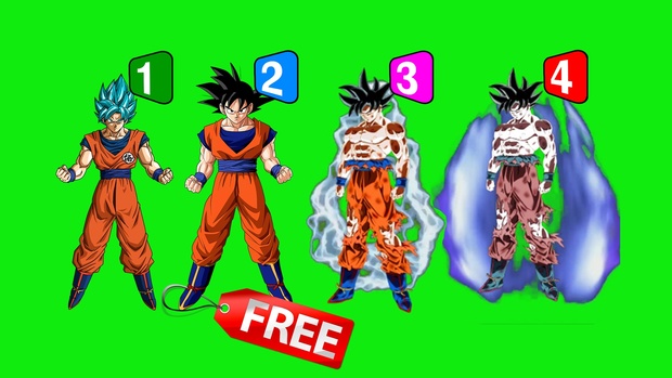 Green Screen - Goku Ultra Instinct Animated Spirit Bomb Transformation + Powerup + Theme - MP4