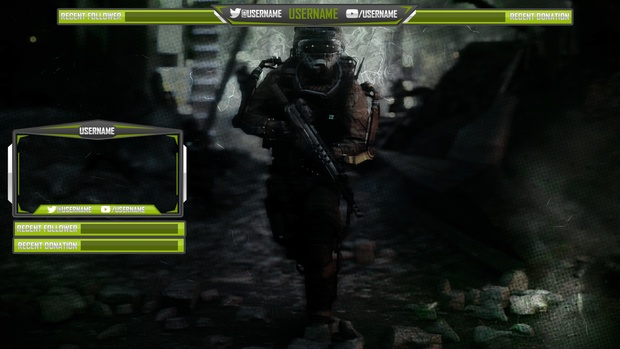 Color changeable Twitch, Youtube or Hitbox overlay template (Simple and Clean)