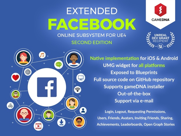 Extended Facebook Online Subsystem Plugin for UE4