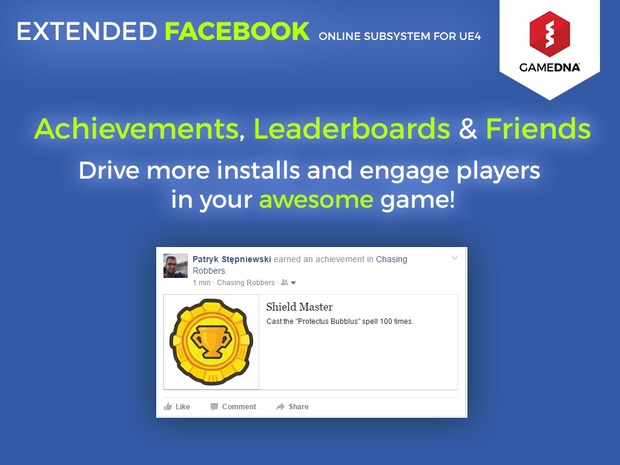 Extended Facebook Online Subsystem Plugin for UE4