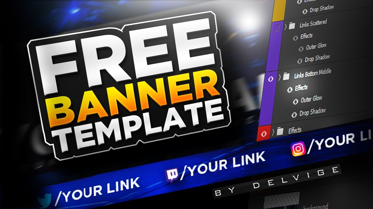 FREE YouTube Banner/Channel Art Template By Delvige - Delvige