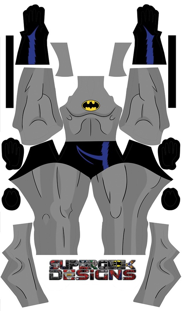 BATMAN the animated TV show (detached gloves, no belt detail) pattern file