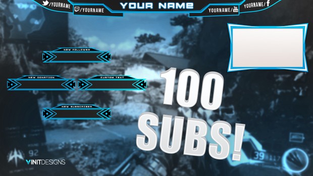 100 Subscribers Stream Overlay Template