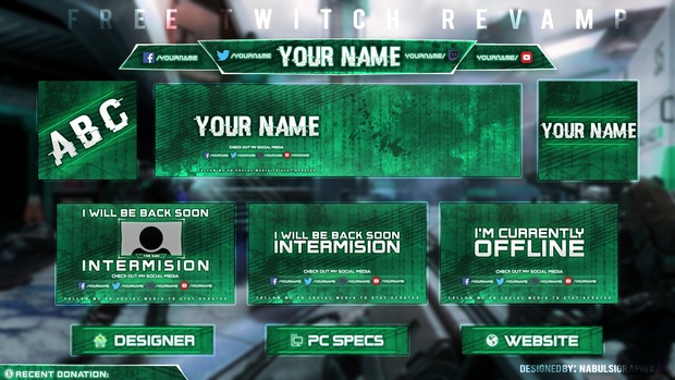 free twitch streaming overlay template pack 2