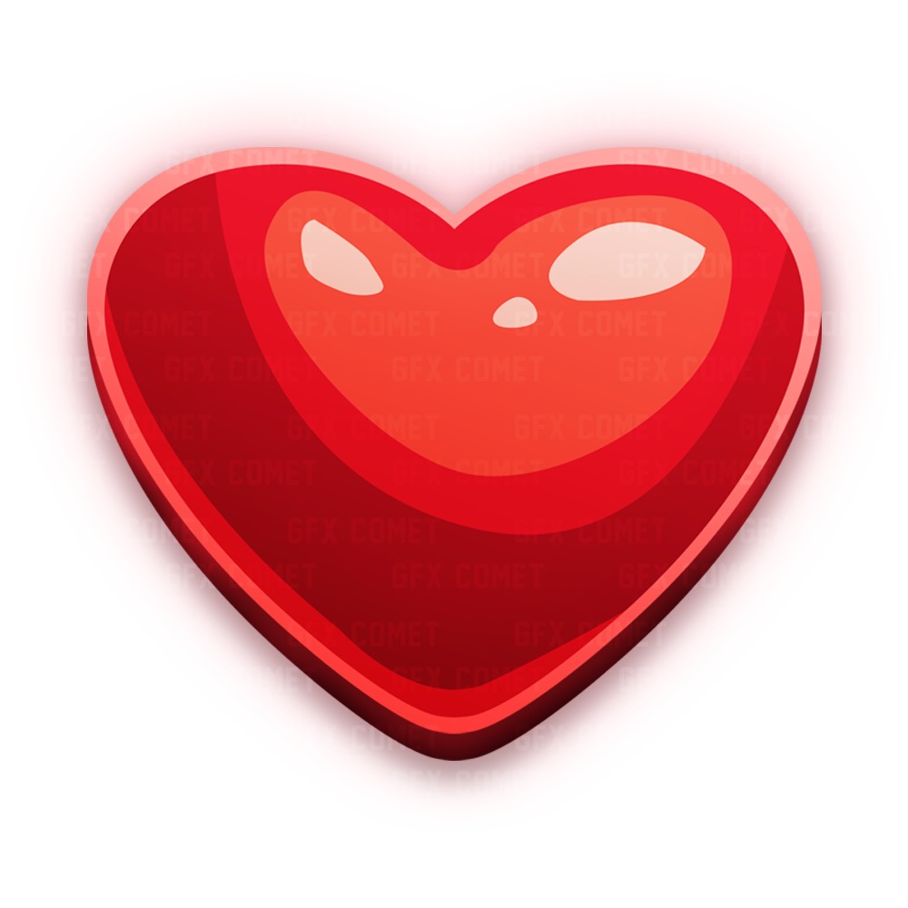 Cartoony Heart Vector Icon Roblox Game Gfx Comet - roblox heart