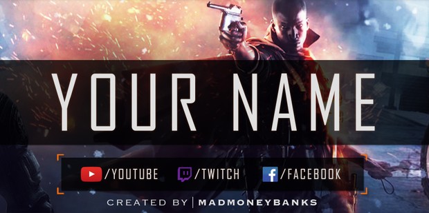 Armed Forces Gaming YouTube Channel Banner, Twitter Header & Avatar Templates