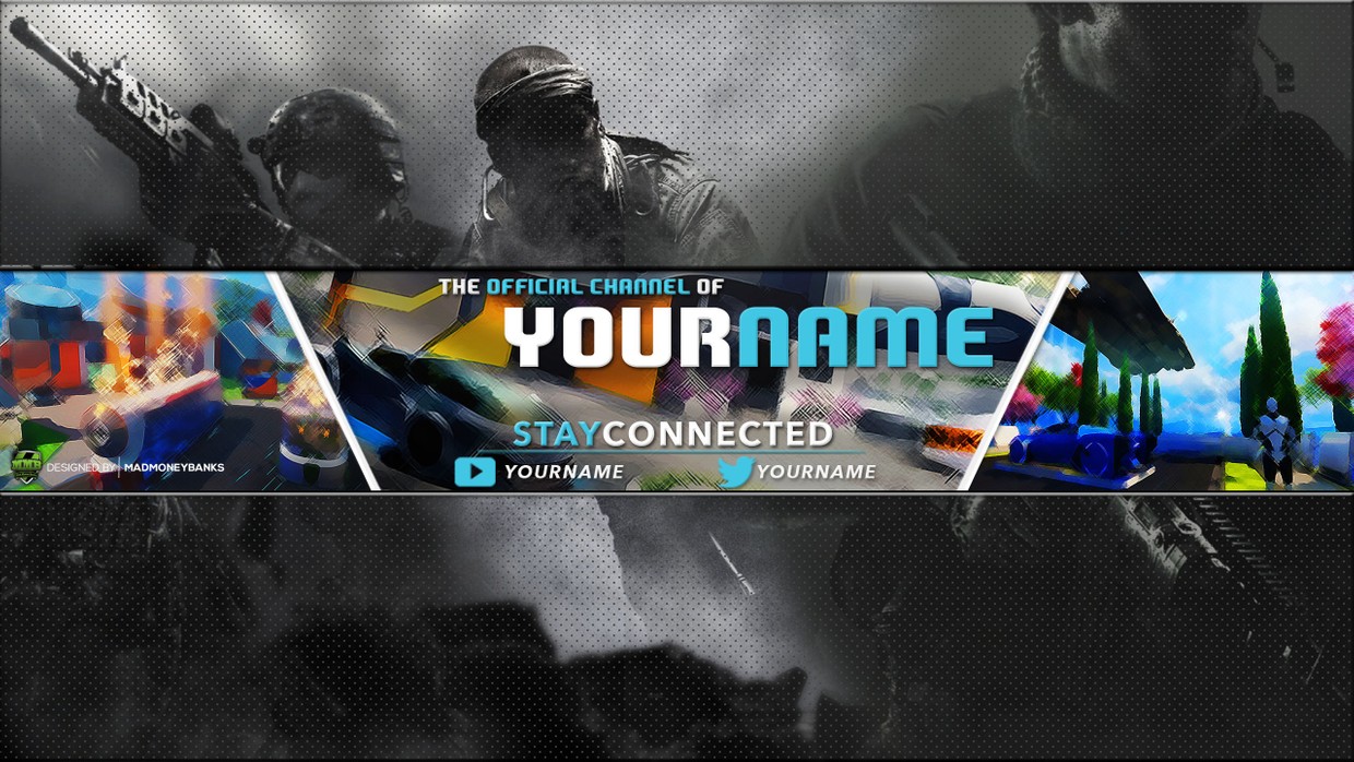 Nuketown YouTube Channel Banner Template - MadMoneyBanks