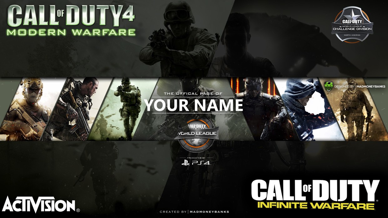 Call of Duty World League YouTube Channel Banner Templ - MadMoneyBanks