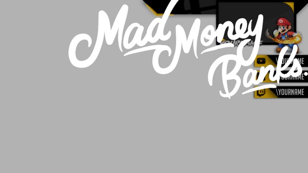 Mario Logo, YouTube Channel Banner and Twitch Overlay