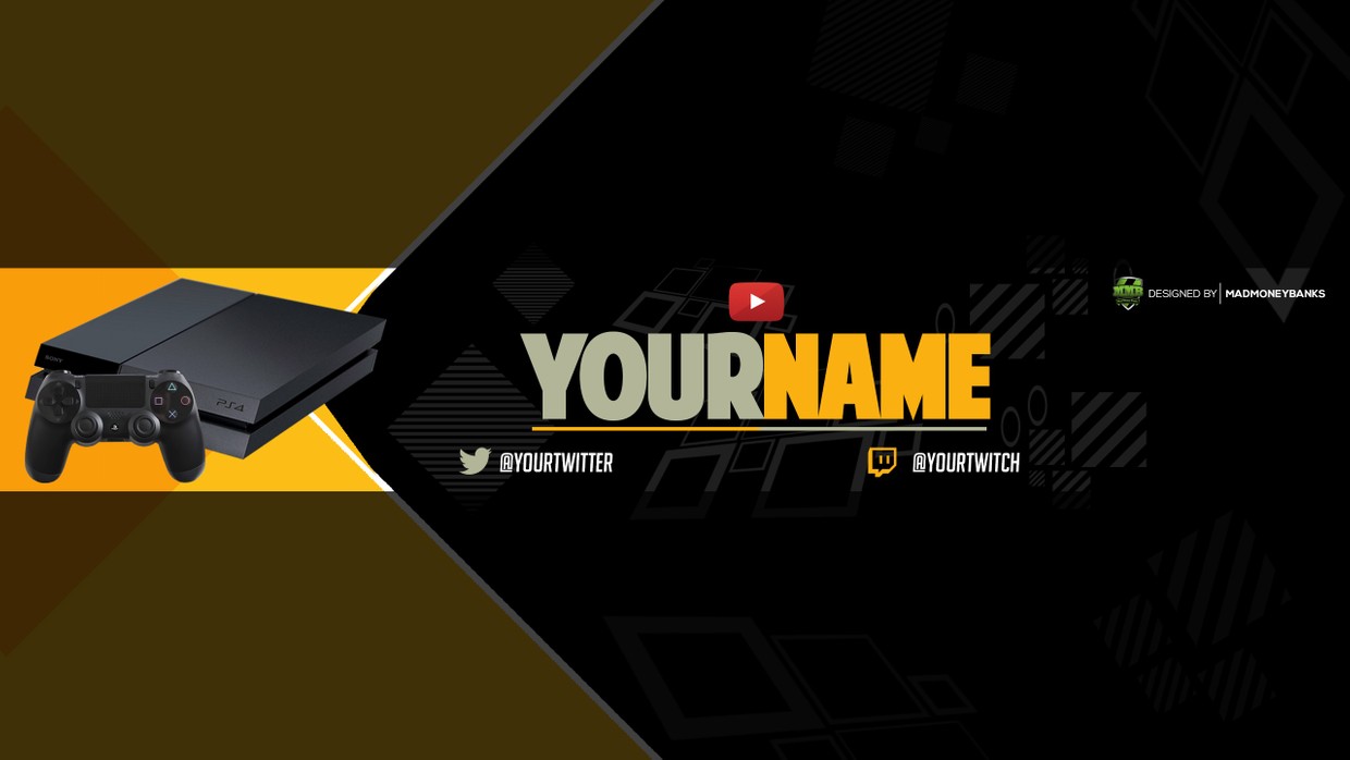 Next Gen Youtube Channel Banner Template Madmoneybanks
