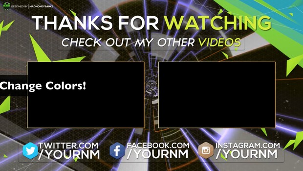 Vibrant Outro Card Template with Extras