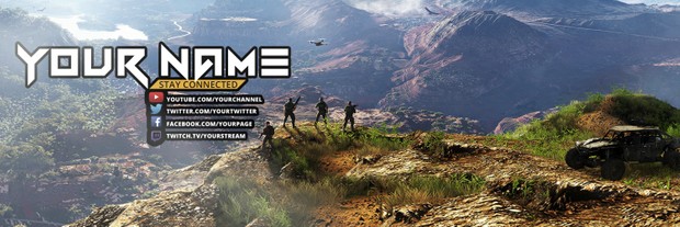 Ghost Recon Wildlands YouTube Channel Banner, Twitter Header & Avatar Templates