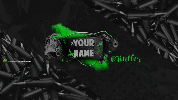 Skull Grundge YouTube Channel Banner Template