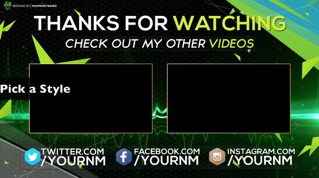 Vibrant Outro Card Template with Extras