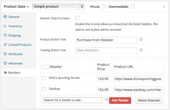 WooCommerce Product Retailers Extension