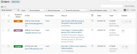 WooCommerce Shipwire Extension