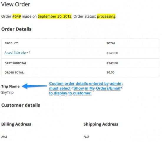 WooCommerce Admin Custom Order Fields Extension