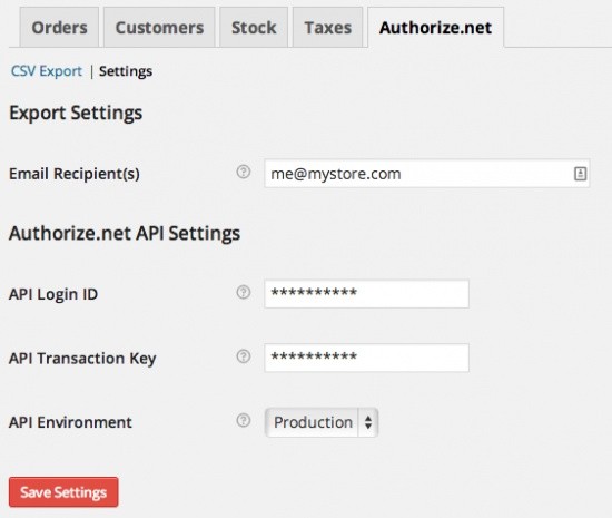 WooCommerce Authorize net Reporting Extension