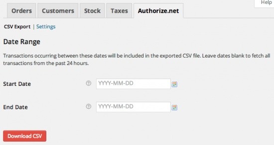 WooCommerce Authorize net Reporting Extension