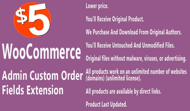WooCommerce Admin Custom Order Fields Extension
