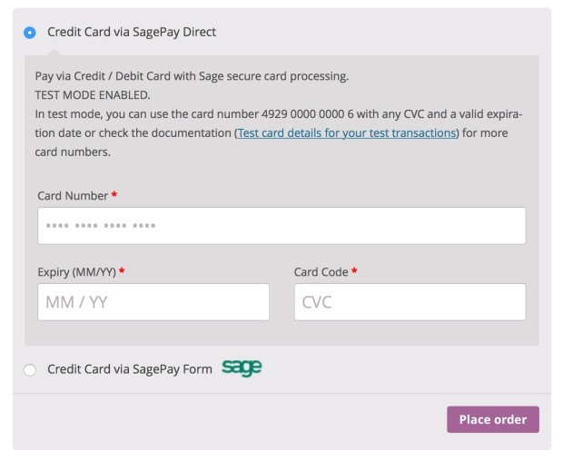 WooCommerce SagePay Form SagePay Direct Extension