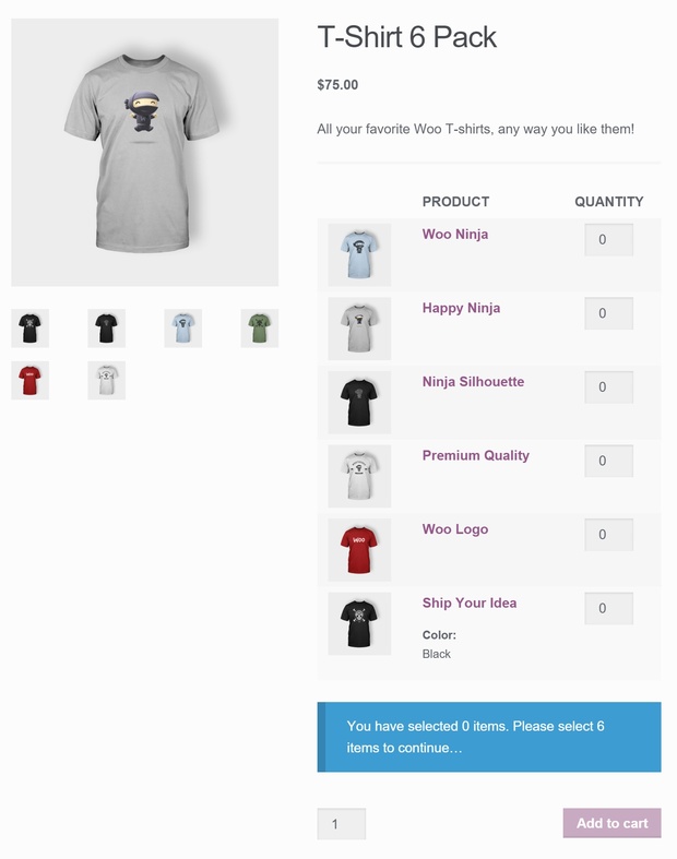 WooCommerce Mix and Match Products Extension