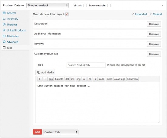 WooCommerce Tab Manager Extension