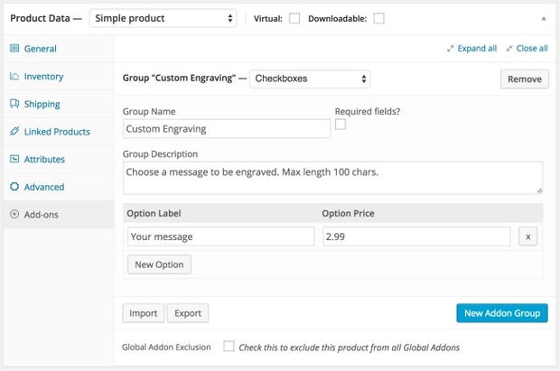 WooCommerce Product Add-ons Extension