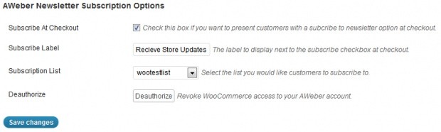 WooCommerce Aweber Newsletter Subscription Extension