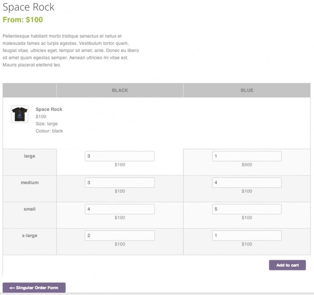 WooCommerce Bulk Variation Forms Extension