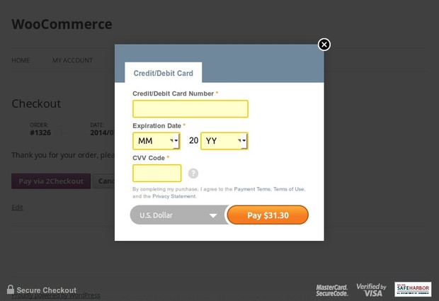 WooCommerce 2Checkout Inline Checkout Extension