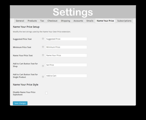 WooCommerce Name your Price Extension