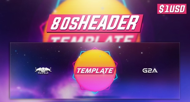 80s Themed Premade Header